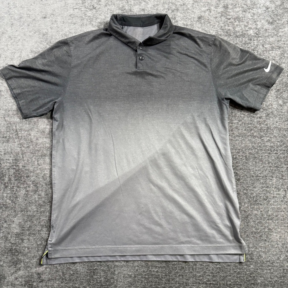 Nike Golf Mens Grey Ombre Gradient Short Sleeve Polo Shirt 639952-010 Size M‎